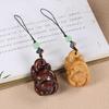 Sandalwood Nine-Tailed Fox Pendant: Retro Keychain & Phone Charm Gift