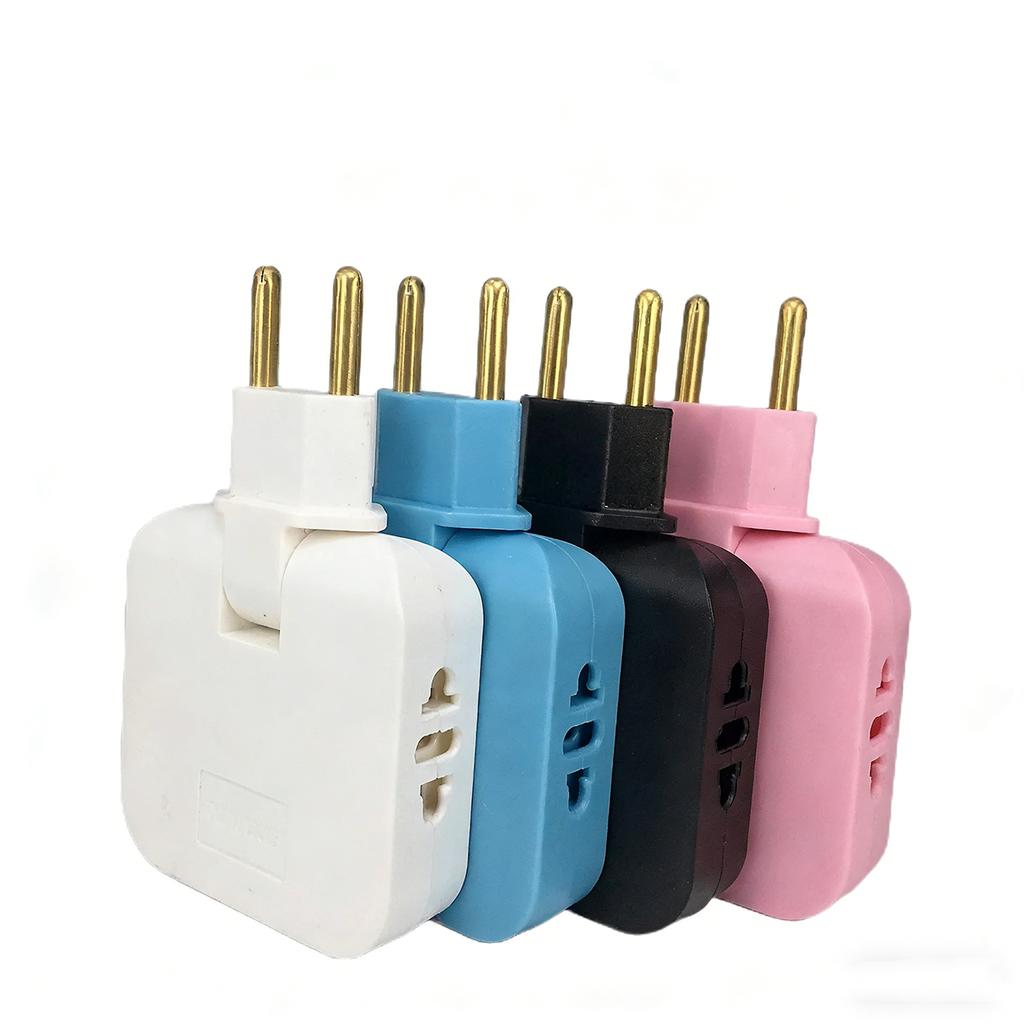 European Standard Rotating Plug Adapter – 180° Rotatable Multi-Outlet Extension Socket Cordless, Lightweight & Portable