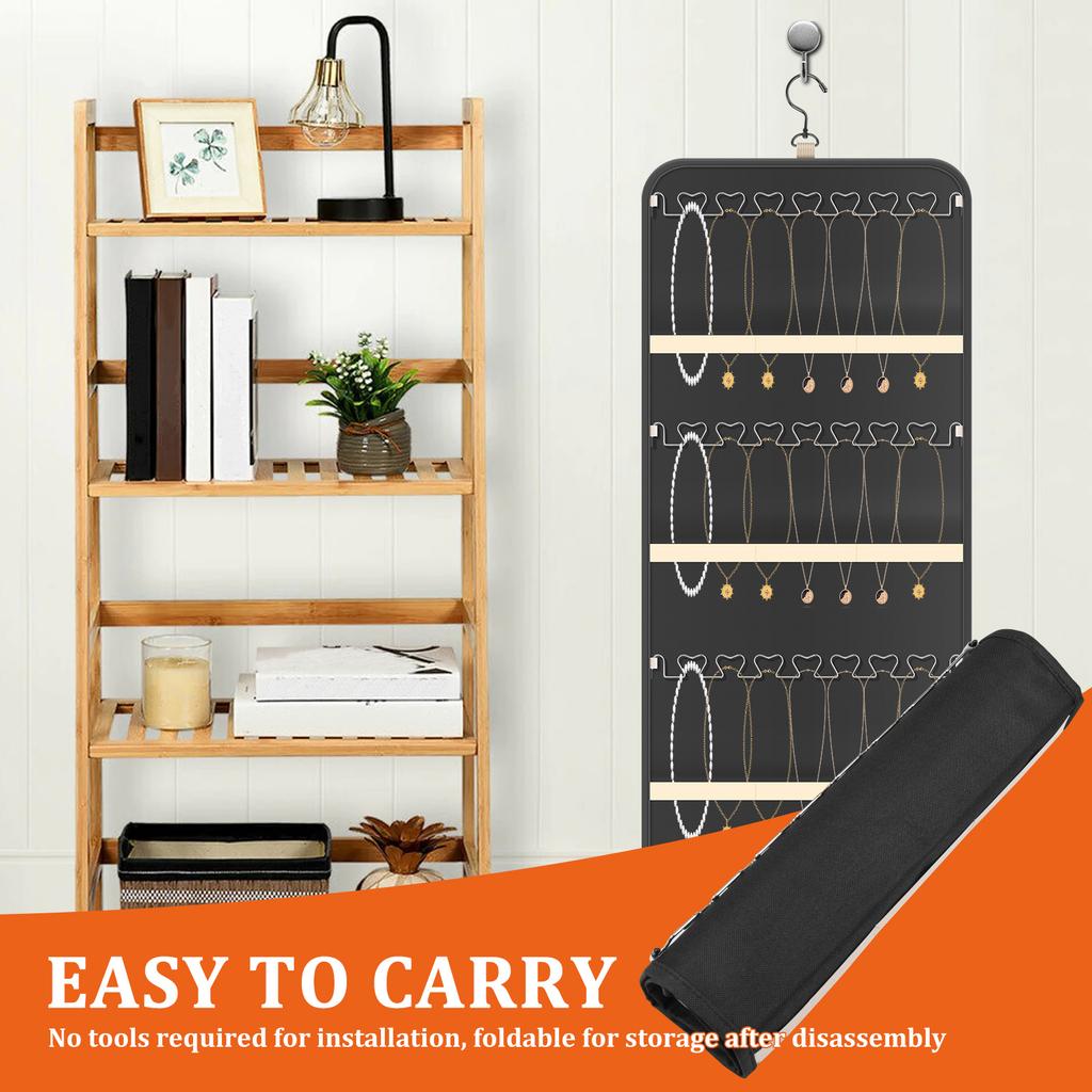 Hanging Jewelry Organizer Earrings And Necklaces Door/Wall Hanger Bag Dual-sided Jewelry Ring Bracelet Pins Badge Storage Holder
