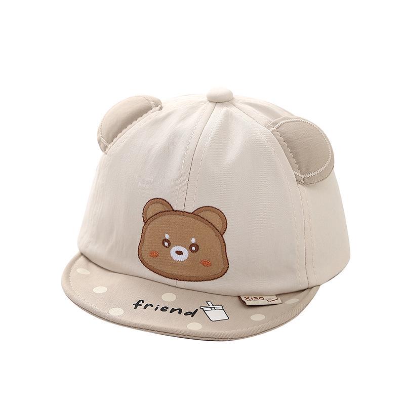 Infant Spring Cute Bear Sun Protection Baseball Cap – Adorable & Versatile Duckbill Cap for Boys and Girls.