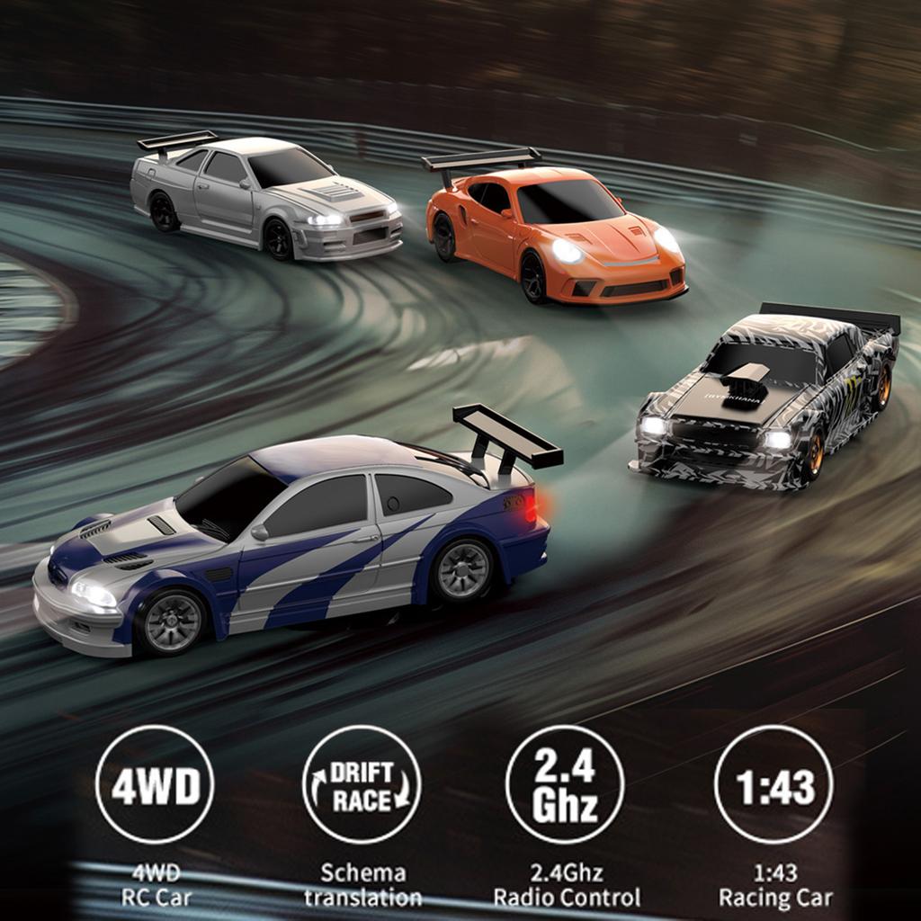 2.4GHz Remote Control Drift Car 4WD Remote Control Drift Car 1/43 Fully Proportional Remote Control Racing Car 3.7V 200mAh