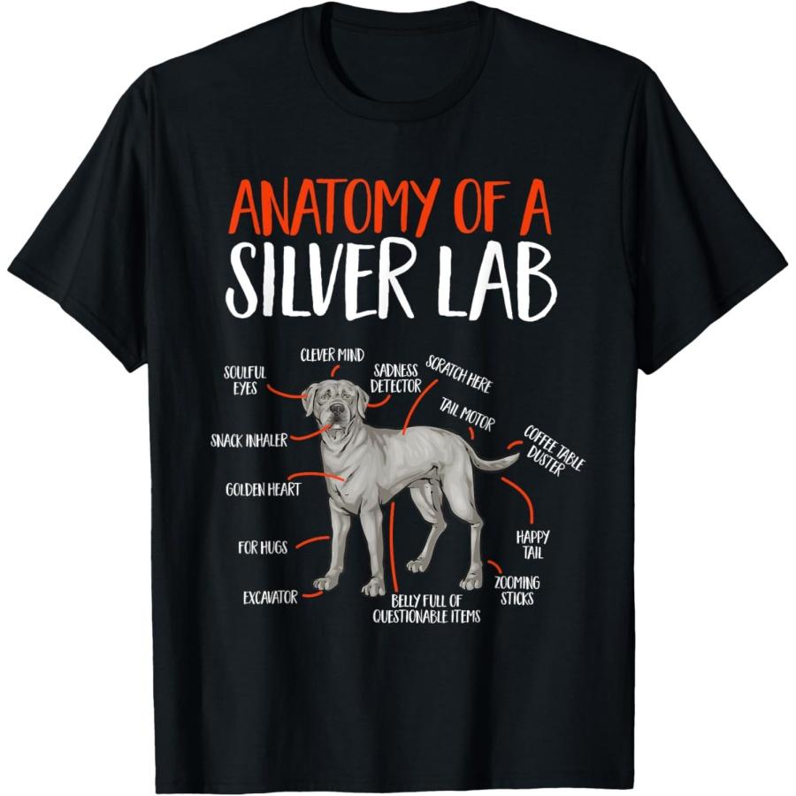

Silver Labrador Retriever Anatomy Of A Silver Lab T-Shirt XXXXXL чорний