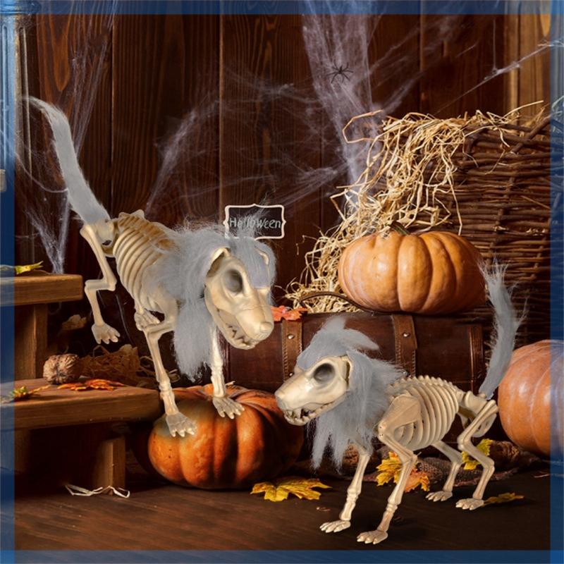 Efficient Plastic Halloween Dog Skeleton With Realistic Detail Perfect For Scary Festival