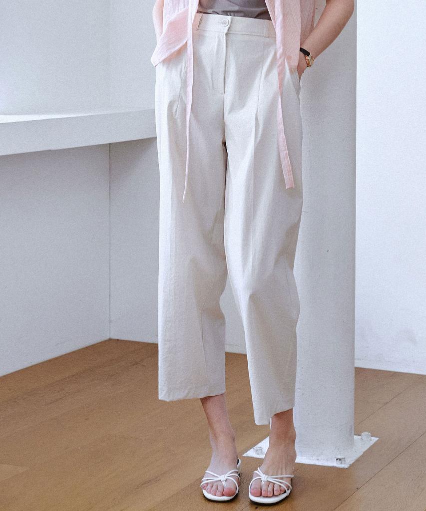 LUSIDA Sein One-Pleat Straight Slacks_3 Colors