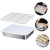 1set Stainless Steel Dumpling Freezer Box with Mesh Rack Multi-function Food Storage Container for Fridge Kitchen Organizer for Meat Fruits