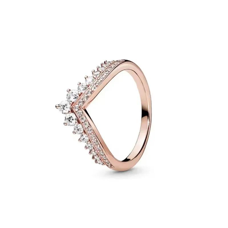 Exquisite 925 Sterling Silver Charming Rose Gold Series Daisy Ring Ladies' Classic Holiday Party Jewelry