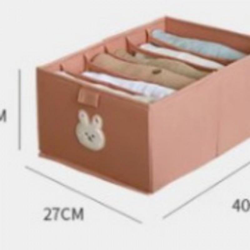 Foldable Cotton Linen Drawer Organizer Box With Dividers Clothes Pants Storage In Bedroom Closet