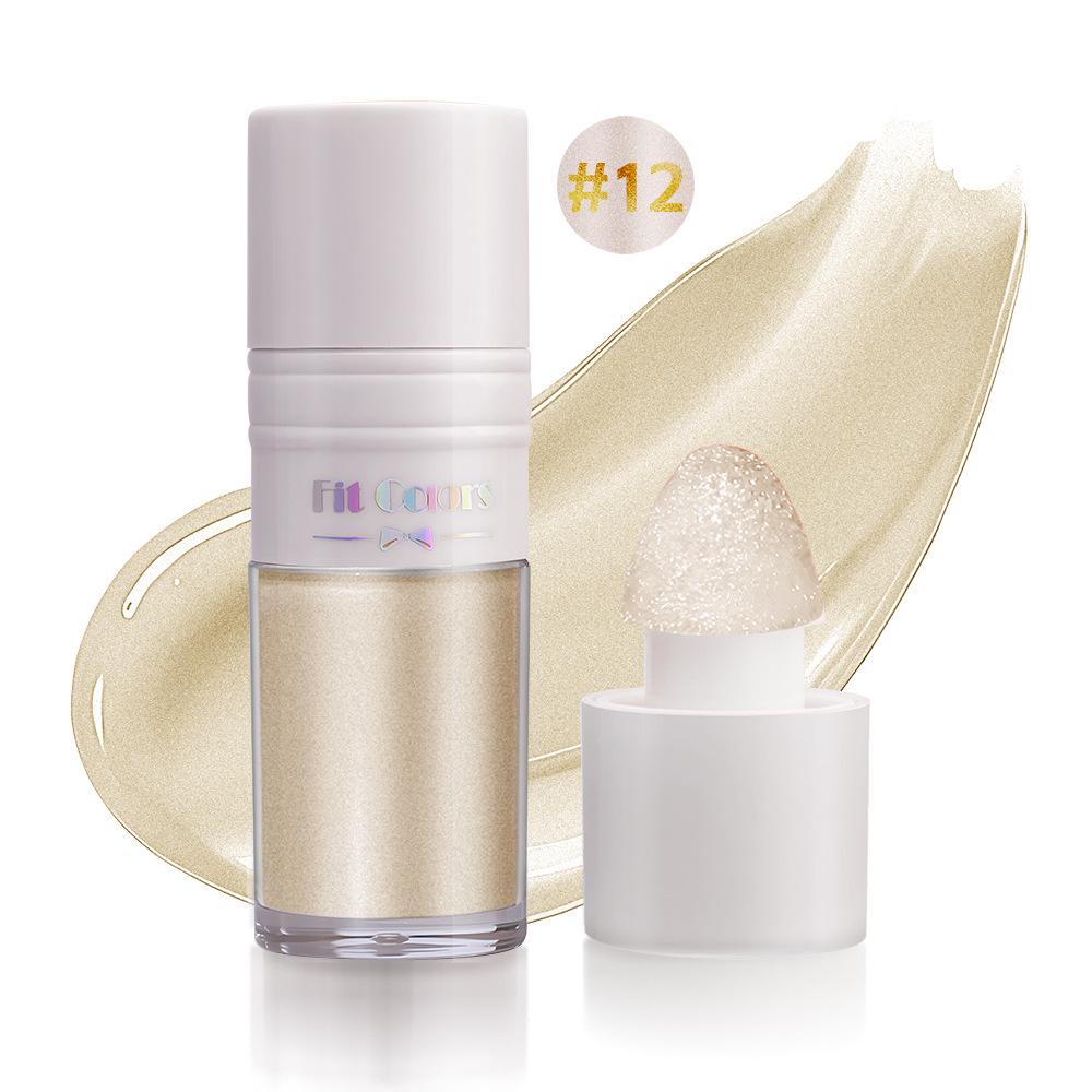 Fit Colors 3D Liquid Highlighter & Contour Blush - Matte & Pearlescent Multifunctional Makeup Brightener.