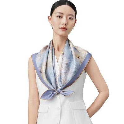 Shanghai Story 100% Mulberry Silk Printed Square Scarf