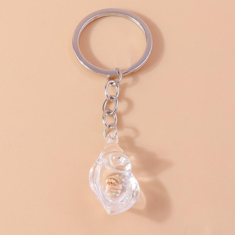 Cute Luminous Conch Keychain Marine Life Keyring Pendants for Car Key Holder Women Girls Handbag Accessories Jewelry Gifts