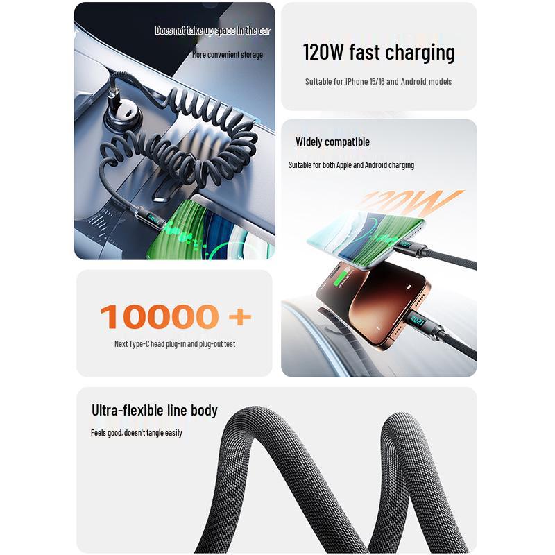 Jingyao 120W Fast Charge Type-C Cable for Apple, Huawei, or MacBook