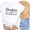 Cowboys Tequila Grafik T-Shirts Lustige Trink T-Shirts Kurzarm Vintage Country Musik Damen T-Shirt Cowgirl Retro Mode Tops