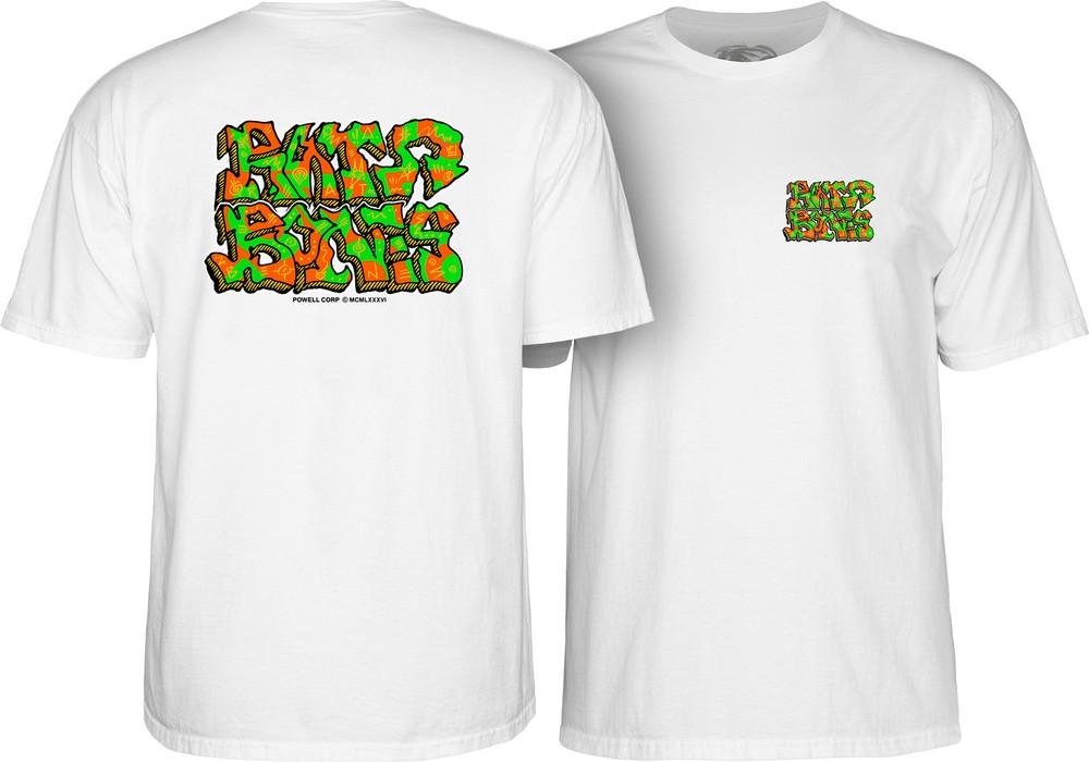 Powell Peralta RAT BONES GRAFFITI LOGO Skateboard T Shirt WHITE Unisex T-Shirt S