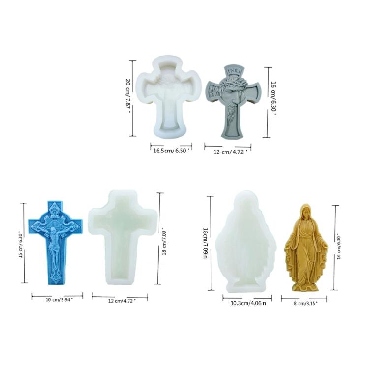 Silicone Candle Mold Catholic Gypsum Concrete Resins Cast 3D Virgins Soap Molds