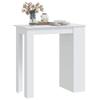 Vidaxl White Bar Table with Shelves, 102X50X103.5 Cm