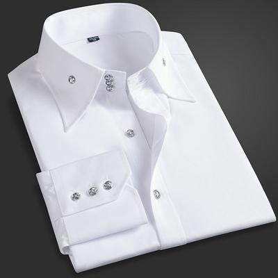 Lente Herfst Mannen Executive Overhemd Koreaanse Pasvorm, Kreukvrij Formeel Kantoor Kleding, Ademend Dun Lange Mouwen Business Casual