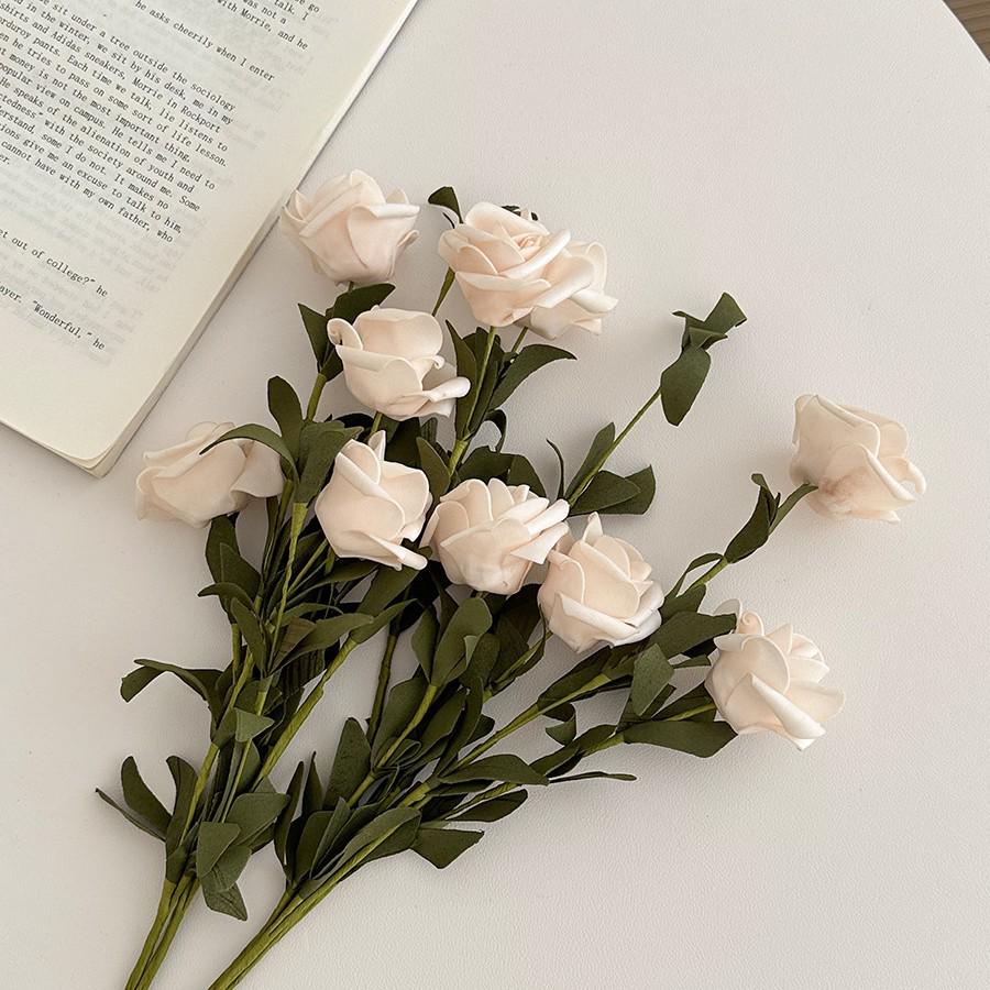 Windflower Hand Bouquet: Retro French Rose Dried Artificial Flowers In Paper Bag for Decoration & Photo Props