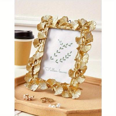 1pc Resin Golden Photo Frame European Style Photography Background Props Desktop Ornament Wall Decoration for Living Room Wedding Home Decoration
