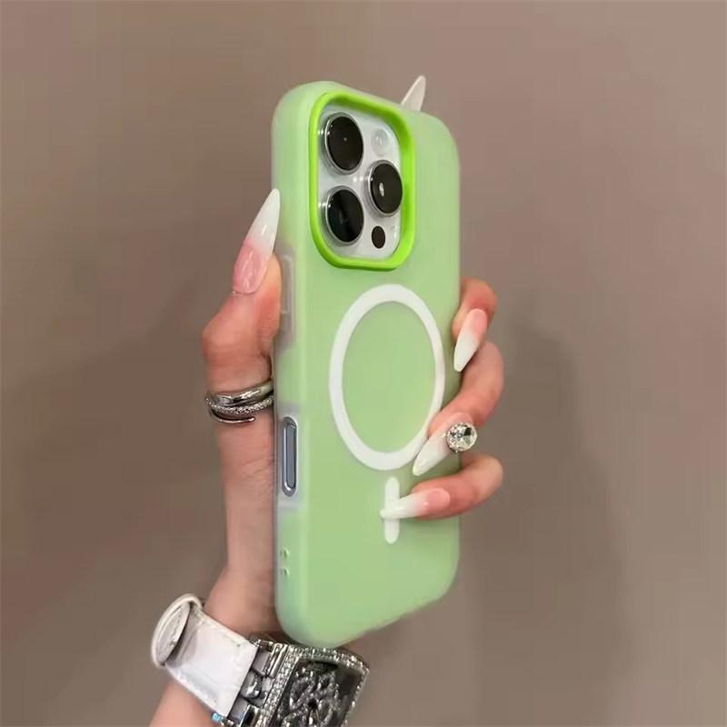 Luxury Candy Color 2 IN 1 Magsafe Case for iPhone 17 16 15 14 Plus 13 12 Pro Max 11 Magnetic Wireless Charge Matte Soft Cover