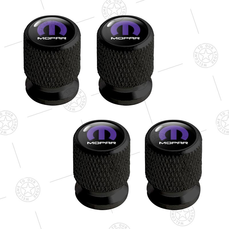 4ks Mopar Logo Krytky ventilků kol automobilu Vzduchový stonek Hliníkové příslušenství Pro Challenger 1500 2500 3500 Ram Charger Cherokee