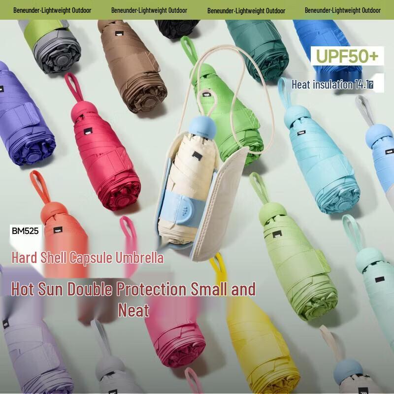 Beneunder Portable Five-Fold UV Sun & Rain Umbrella