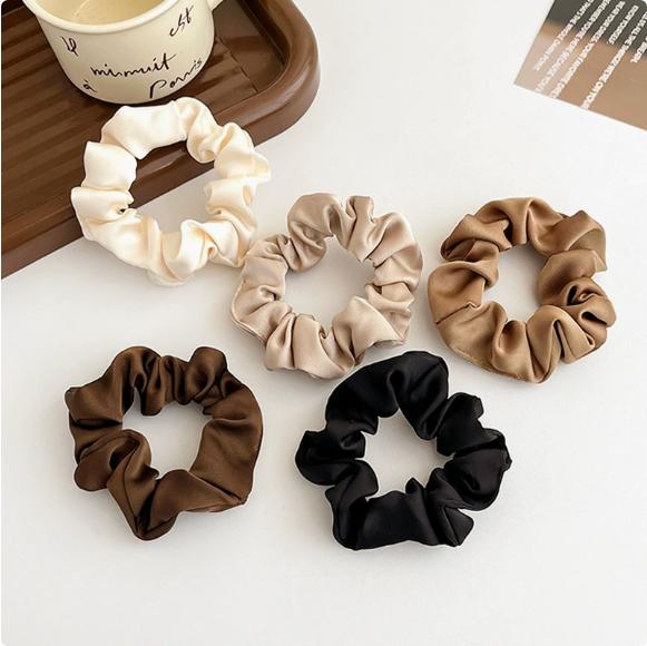 

-piece Set Of Vintage Silk Pig Large Intestine Scrunchie, High-end Sense Ball Head, Intestine, Rubber Band, Women s Head Rope Satin One Size