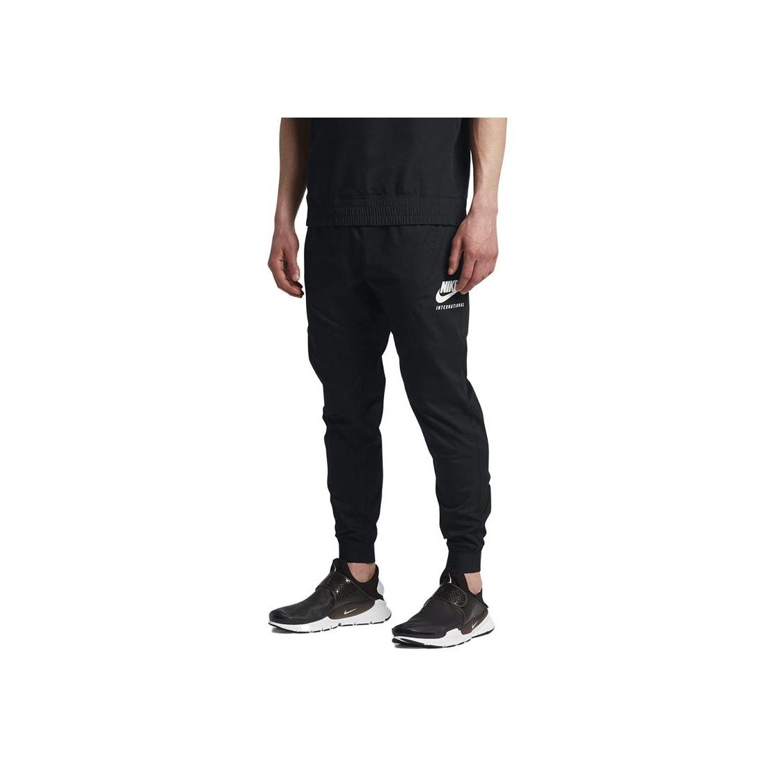 

Nike Международные тканые джоггеры однотонные повседневные зауженные трикотажные брюки мужские низы черные 880540-010 S
