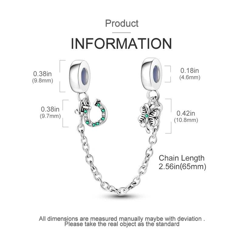 Nové přívěšky Bezpečnostní řetízek 925 Sterling Silver CZ Pave Charms FitNová spona na náramek DIY luxusní šperkový dárek