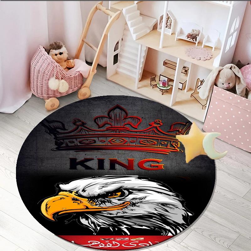 1PC round rug Ahly Football club Printed Round Area Rug ,Rug For Home Office, Round Chair Rug, Decorative Carpet Fan gifts Christmas gift