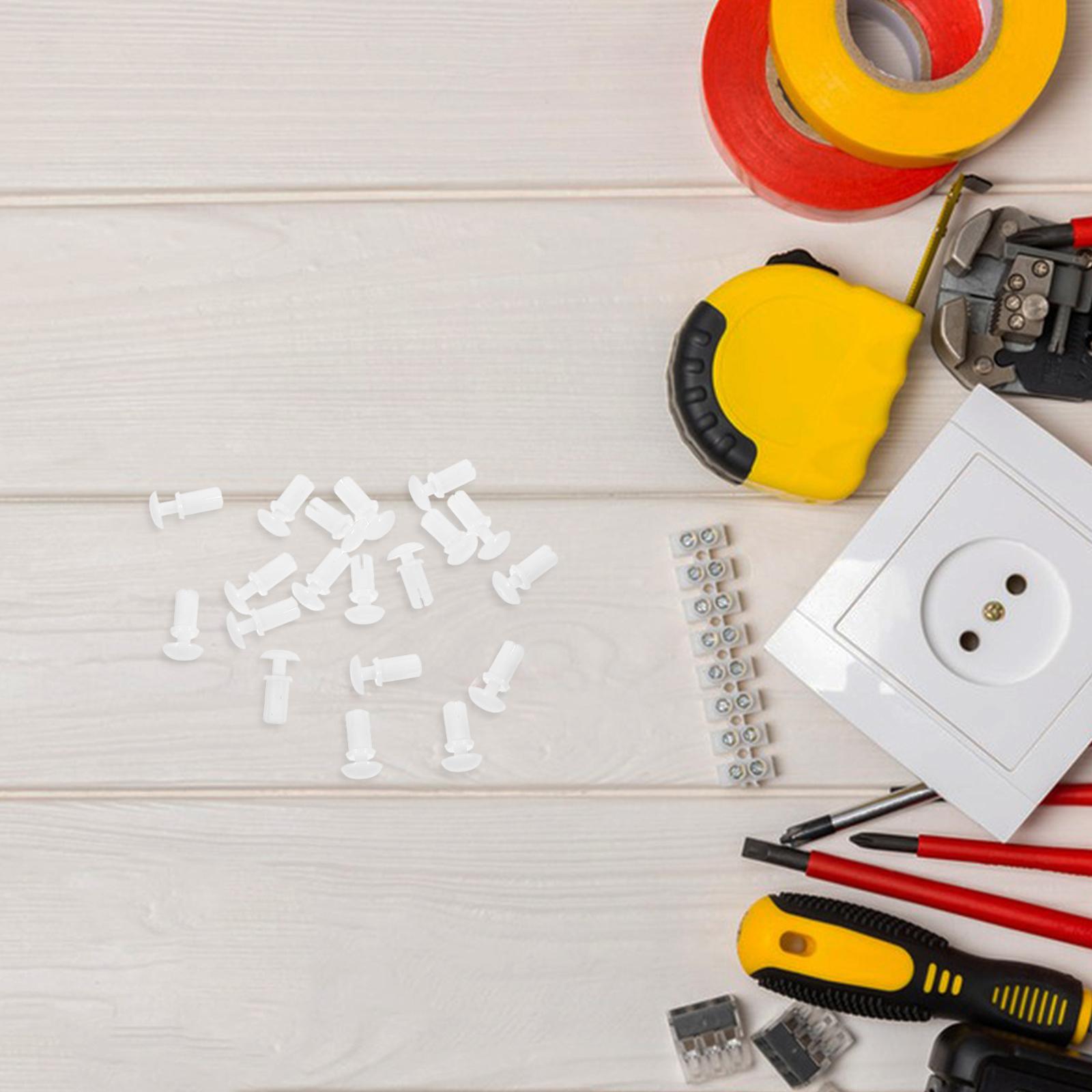 100pcs Plastic Rivet Expansion Clips White Insulation Fasteners For Car Panel Bumper Trim Auto Body Door Clip Replacement Nylon 1X0.6X0.6CM