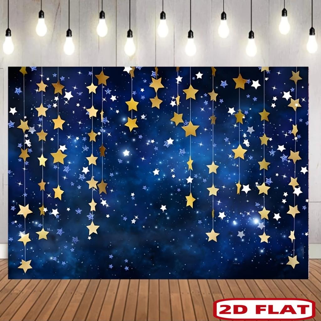 1Pcs Navy Blue Golden Starry Night Decoration Background Winter Backdrop Decorations For Photo Studio Photo Booth Christmas Part