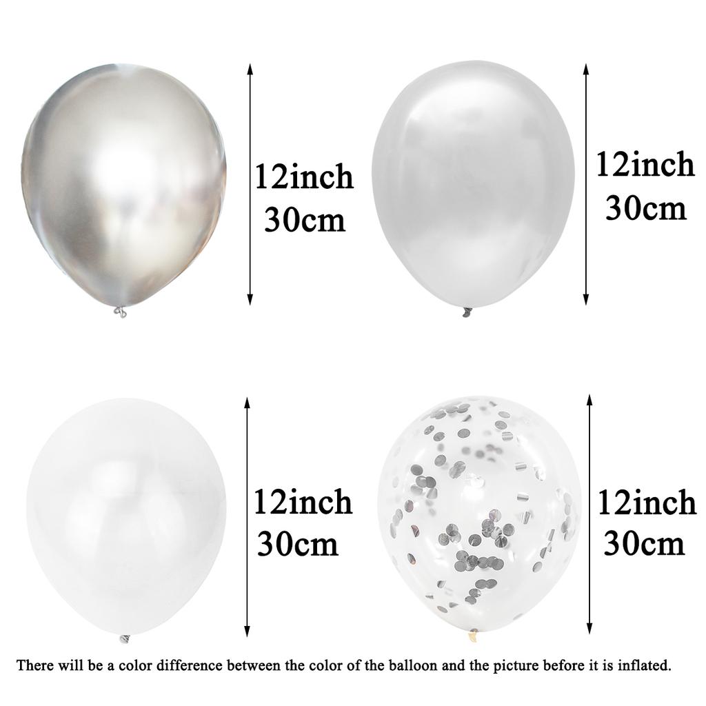 40pcs/set12inch Silver Confetti Latex Balloons Boys Girls Birthday Adult Woman Man B-dayParty Decorations Graduation Decorations