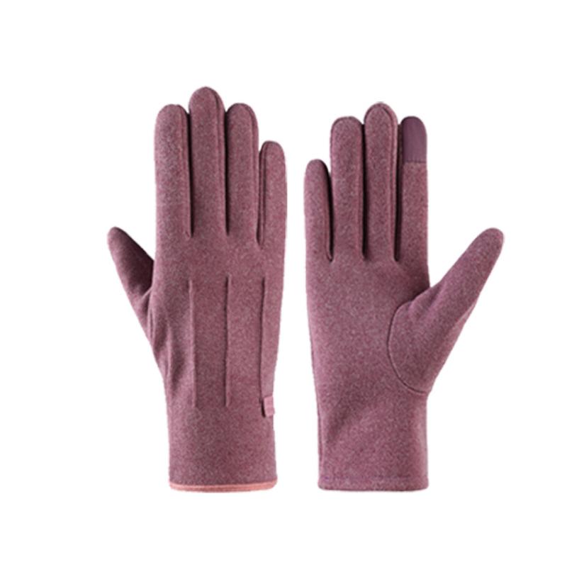 Gants d'hiver épais en peluche pour femmes, mode chaude en daim, gants d'extérieur pour dames, gants de conduite à écran tactile, mitaines de cyclisme de sport