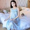 Spring and Summer Suspender Nightdresses, Can Wear Artificial Silk Pajamas, Loose Casual Large Swing Skirts, Large Sizes, Comfortable
