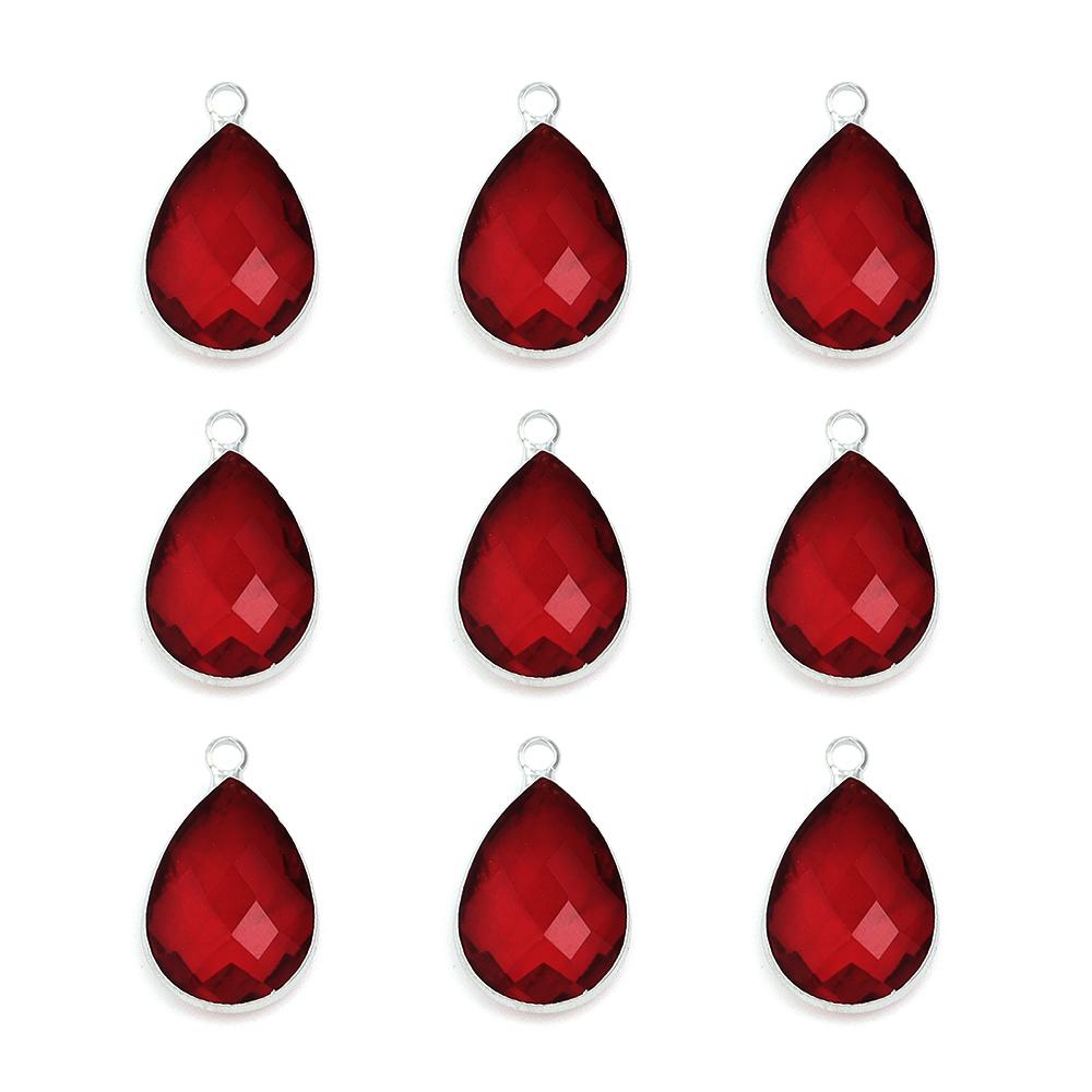 6Pcs Glass Droplet Shape Pendant with Gold Border High Quality Pendant For DIY Necklace Earrings Jewelry Accessories Supplies