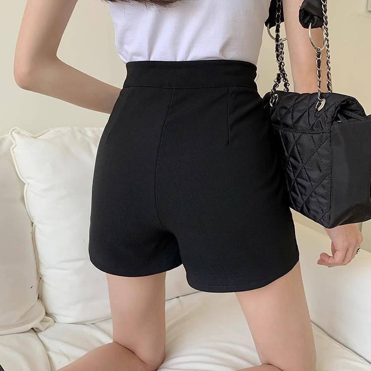 

2024 High-End Women s Black High Waist A-Line Zipper Shorts - Loose, Slimming, Wide Leg Casual Style 2XL [Recomm: 131-147 jin]