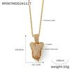 Elegant European-Style Necklace: Women's 26-Letter Diamond-Inlaid Copper Pendant on Titanium Steel Clavicle Chain