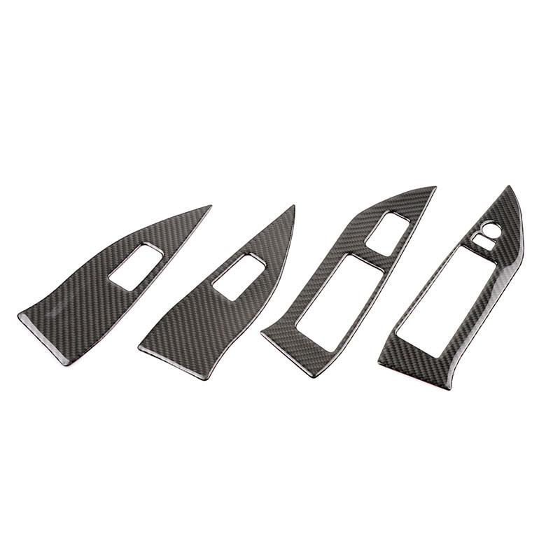 Car Interior For Subaru Forester 2013 2014 2015 2016 2017 2018 LHD/RHD 4pcs Soft Carbon Fiber Window Switch Buttons Panel Trim