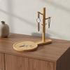 Schlüsselhalter mit Ablage Vielseitiger Baumständer Holz Schmuckorganizer für Schreibtisch,