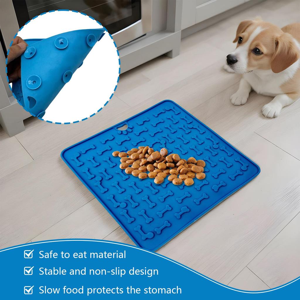 Pet Licking Plate Slow Food Plate Licking Pad Silicone Pet Slow Food Tableware Bowl Suction Cup Dog Licking Pad Anti-Choking Pad