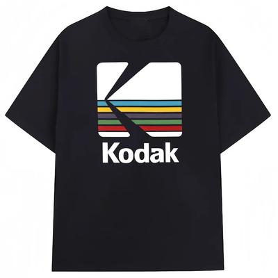 Kodak Sommer Marke Neu Farbdruck 100% Baumwolle Herren T-Shirt Täglich Outdoor Sport Lässig Schweißabsorbierend Atmungsaktiv Kurzarm
