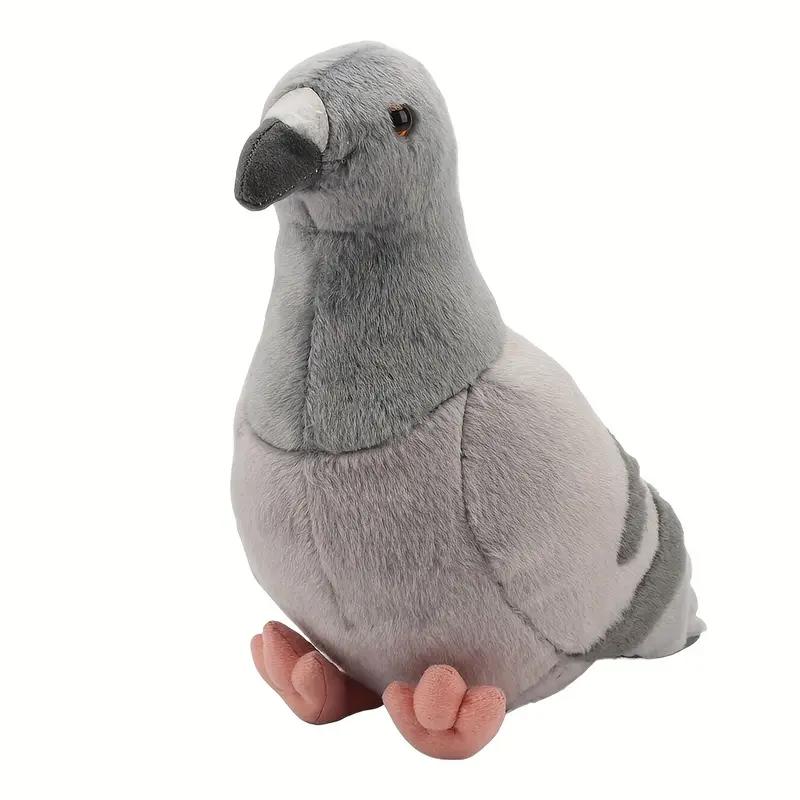 Kawaii Simulated Gray Pigeon Plush Toy Cute Soft Stuffed Animals Plush Dove Bird Doll Birthday Halloween Gift Bing Bong for Kids