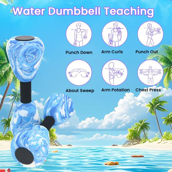 2 Peças Halteres Aquáticos Halteres para Exercícios Aquáticos Espuma EVA Pesos Aquáticos Barras de Piscina Resistência Equipamento de Fitness para Homens Mulheres Jovens