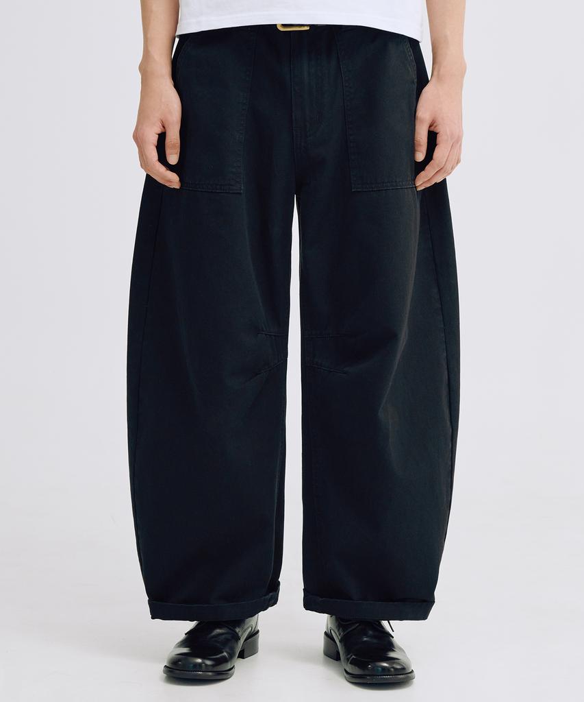 TAKEASY Fatigue Barrel Cotton Pants (Black)