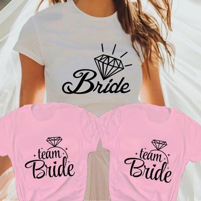 Bachelorette Party Shirt for Women Bridal Shower Team Bride Tops Bridesmaid Wedding EngageUnisext Tshirt Single Farewell Tees