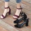 Fashion Women's 2024 Summer Fashion Sandals Medium High Heel Outdoor Sandalias Elegant Wedding Shoes Bridal Plus Size 34-40 Buckle Strap