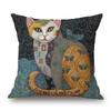 Lovely Cute Cartoon Klimt Style Cat Cushion Cover Bedroom Decorative Sofa Throw Pillow Case