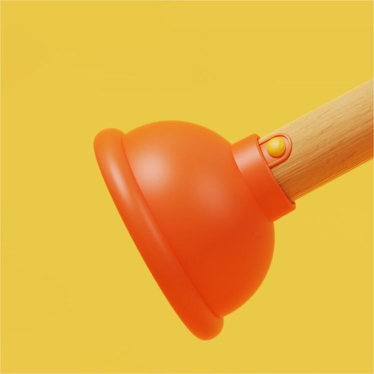 Wooden Handle Toilet Suction Night Light In The Middle Of The Night To Get Up Afraid Of The Dark Warm Light Creative Funny Silicone Pat Lamp