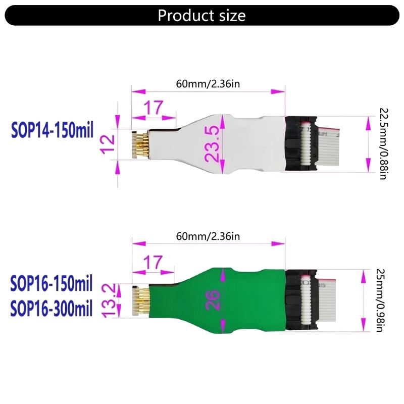 Chip Programming Download Cable For SOP14 150mil/SOP16 150mil/SOP16 300mil Easy To Use Probe