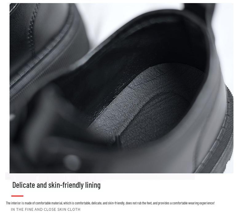 Men's Black Leather Martin Boots - British Style Casual Formal Shoes for Summer 2025